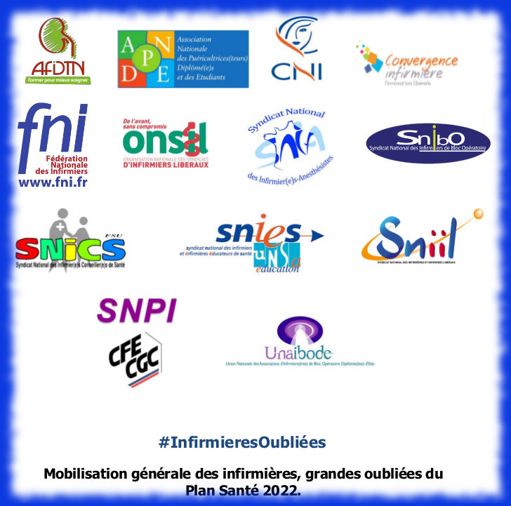 Image des logos des organisations infirmières entrant en résistance