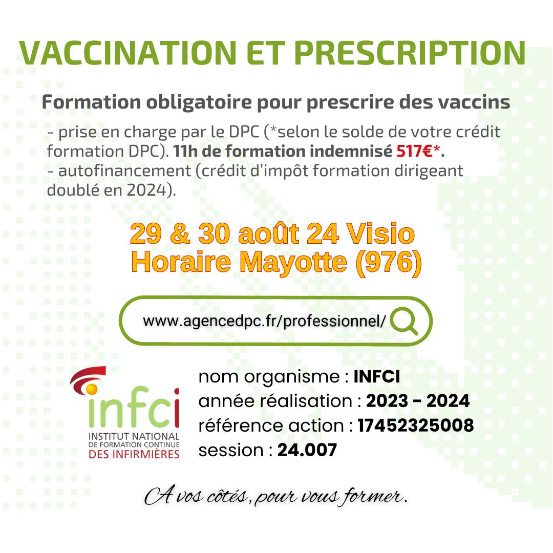 INFCI 2024 08 29 30 Vaccination et prescription VISIO MAYOTTE