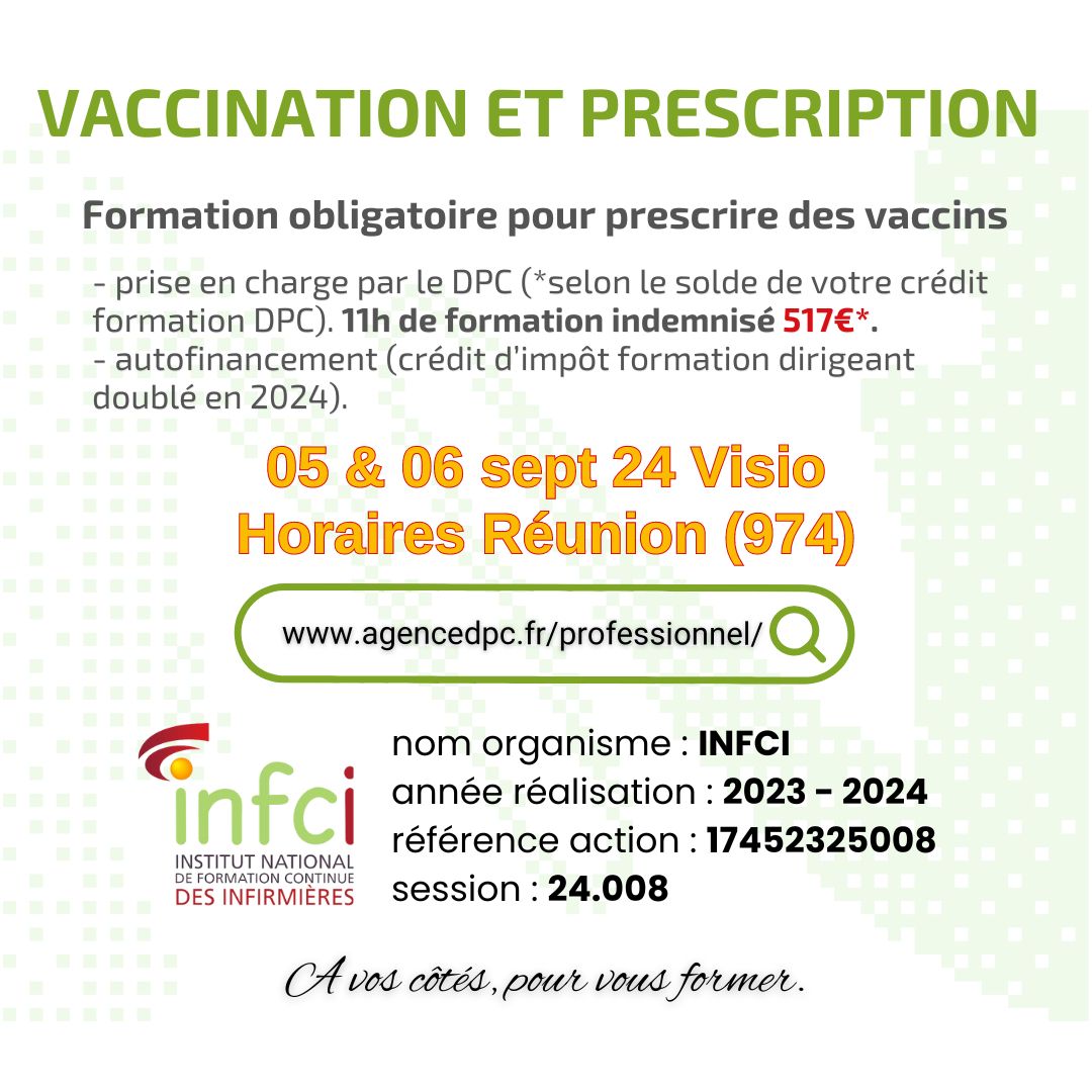 INFCI 2024 09 05 06 Vaccination et prescription VISIO REUNION