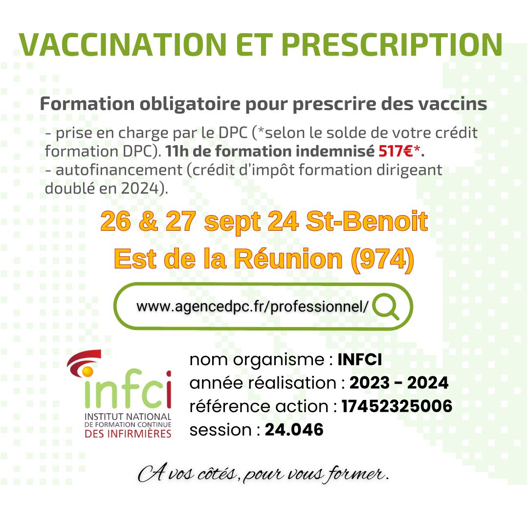 INFCI 2024 09 26 27 Vaccination et prescription ST BENOIT