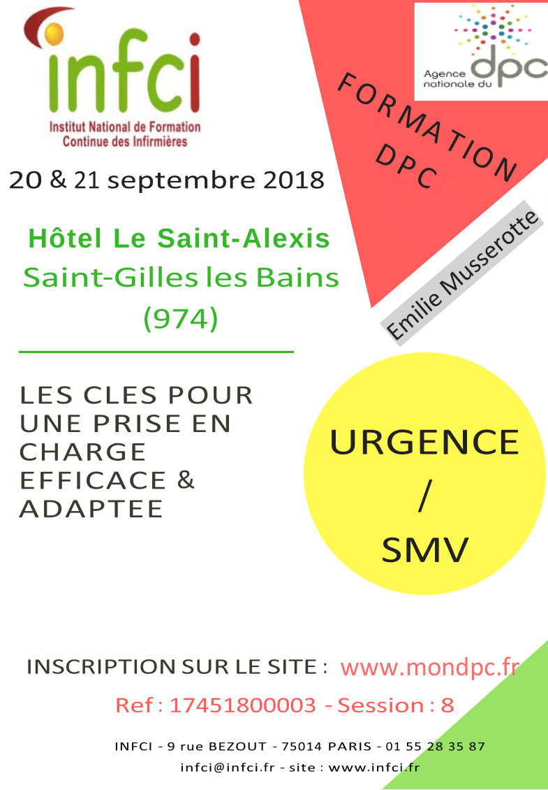 Affiche formation Infci : DPC Urgences 20 et 21 sept 2018