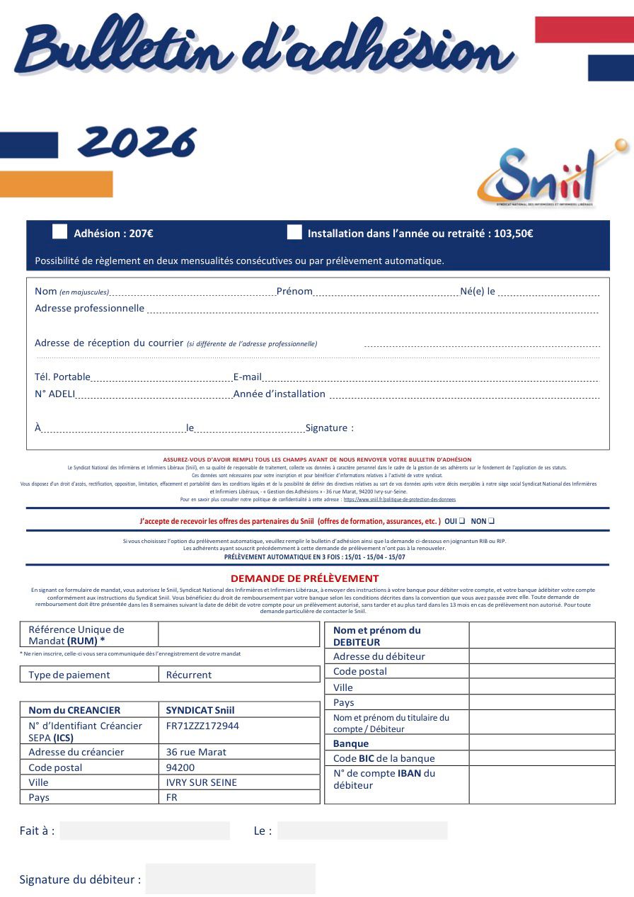 Bulletin Adhesion 2026